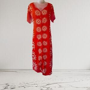 Vintage Rima Sunny Days Orange Dress Beachwear Resort Cruise Swim Cover One Size